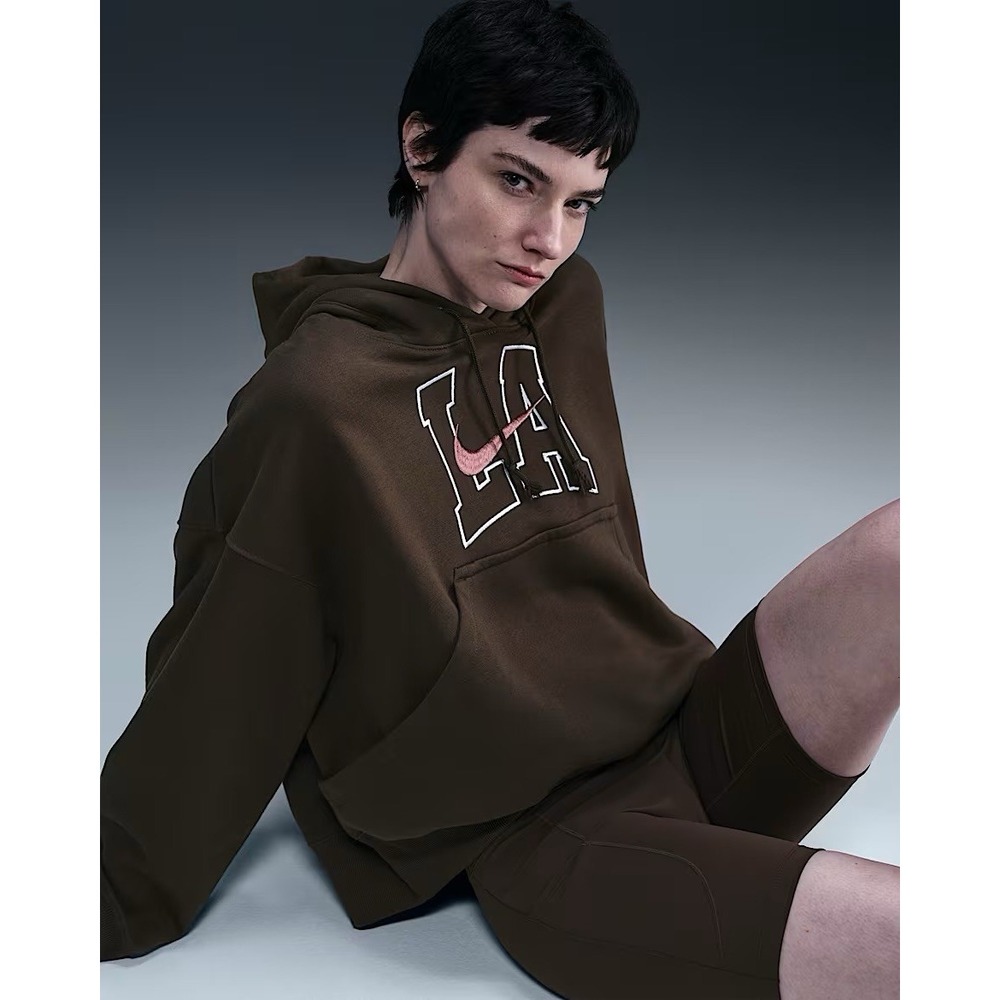 Nike Sportswear Phoenix Fleece Womens Oversized Hoodie HQ3024 LA Brown SMALL NEW - Picture 9 of 10